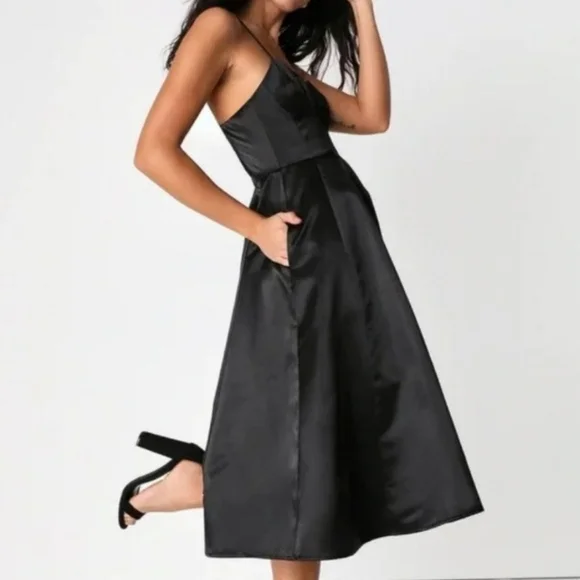 Lulus black A line formal dress sz L NWT - Picture 7 of 9